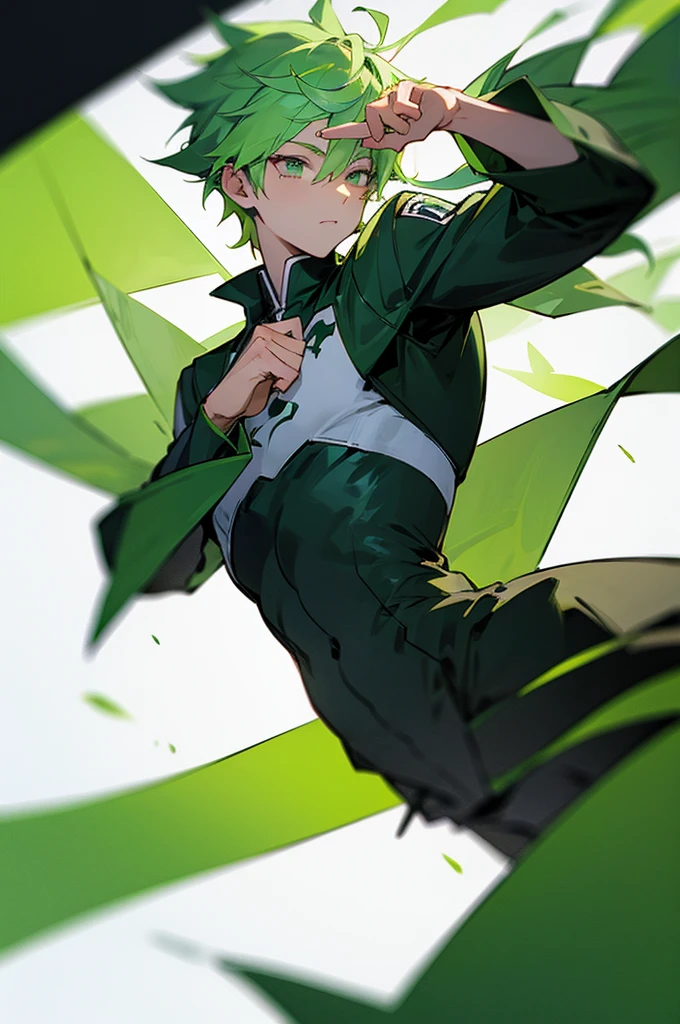 Male, student background ,UA, green hair