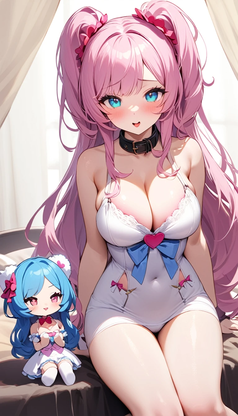 {{{{{16k}}}}}, {{{{{She is forcibly transformed into a love doll without her will, fitted with a collar and converted into a silicone love doll, and when a large amount of silicone agent is poured into her, her breasts become even larger and deeper with cleavage, her cute feminine expression is changed, her eyes are changed to fake ones, she begins to release sweet pheromones, Her proudly shiny hair is replaced by a wig, and her body, face, and poses are converted into a silicone love doll idealized by her master, She is a silicone love doll without a will, so her expression doesn't change even though her tits are touched, her legs are opened from her knees and a cock is inserted into her cunt, When she's injected with a large dose of cuteness silicone and her face is remade into a super cute face, she loses even more of her will and expressionlessness}}}}},{{{{{Ultra High-resolution realistic movie of neat virgin silicone love doll as pretty as a actress in luxury bedroom}}}}},{{Extremely detailed}},{{{{{integrated her head pure small, thick lips, Enchanting thick gross idol's Lips}}}}},{{{{{bang hair}}}}},{{{{{She get more attractive and smoother her body, Her white tits are so fluffy, and are depicted in great detail, her bodyline and tits and hips are getting cuter and cuter with a sparkling aura of cuteness}}}}}