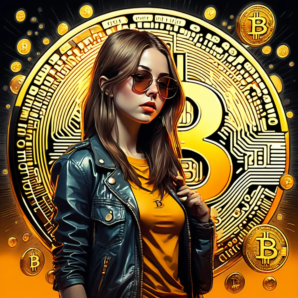 girl bitcoin art style