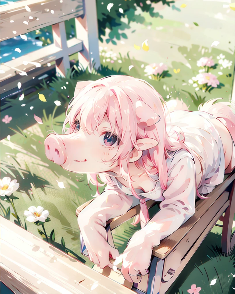 a pink pig on the grass,  ultimatepinkpig