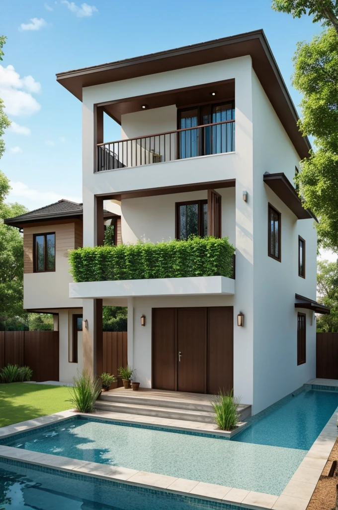 Duplex house with beautiful nature