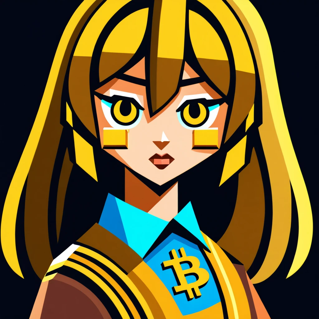 girl bitcoin art style