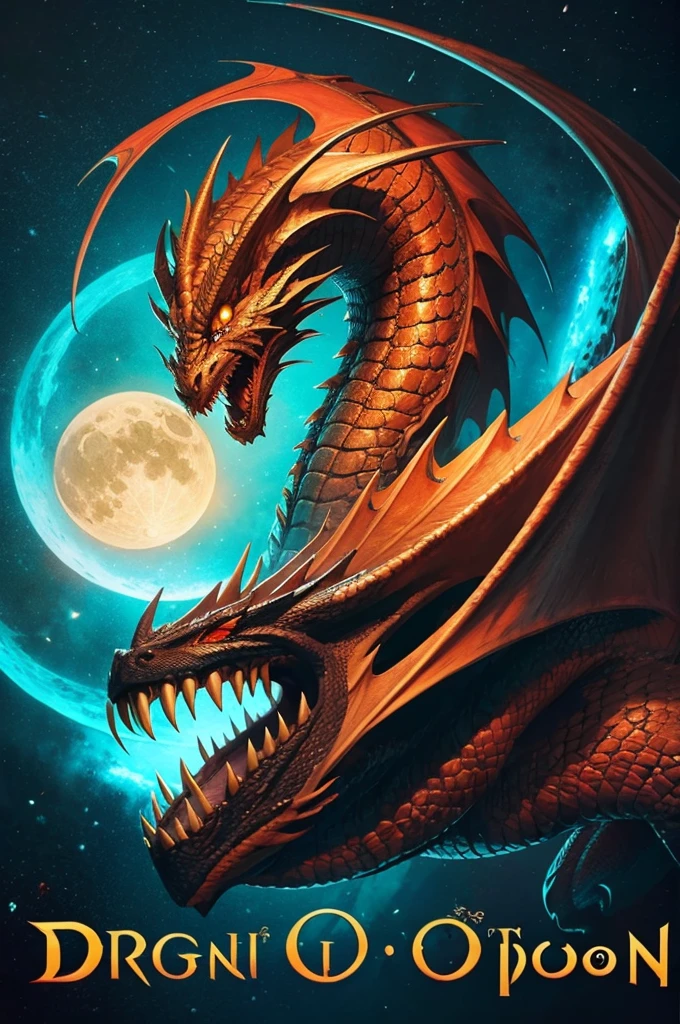 Dragon Moon Cool Cool Strong Fantastic Logo