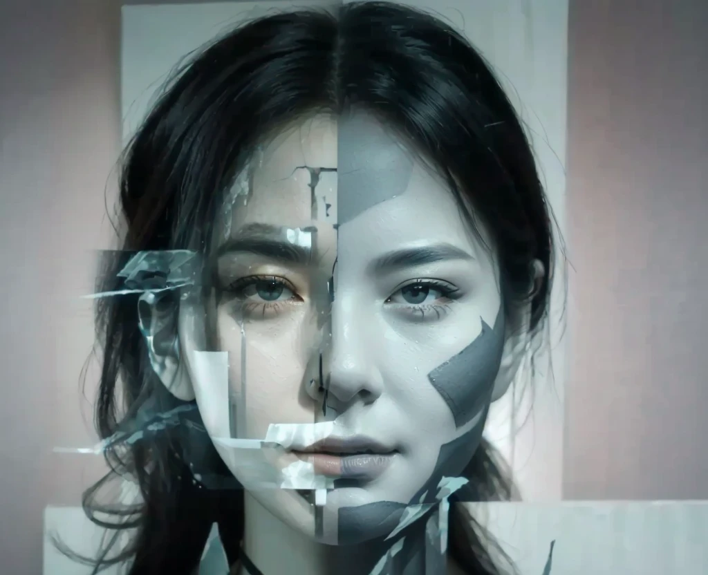 image of a woman with a many face- section of her face, highly detailed vfx portrait, 4k symmetrical portrait, 4 k symmetrical portrait, korean artist, 4 k asymmetrical portrait, highly detailed vfx portrait of, trending on artstation, artwork portrait, high detail