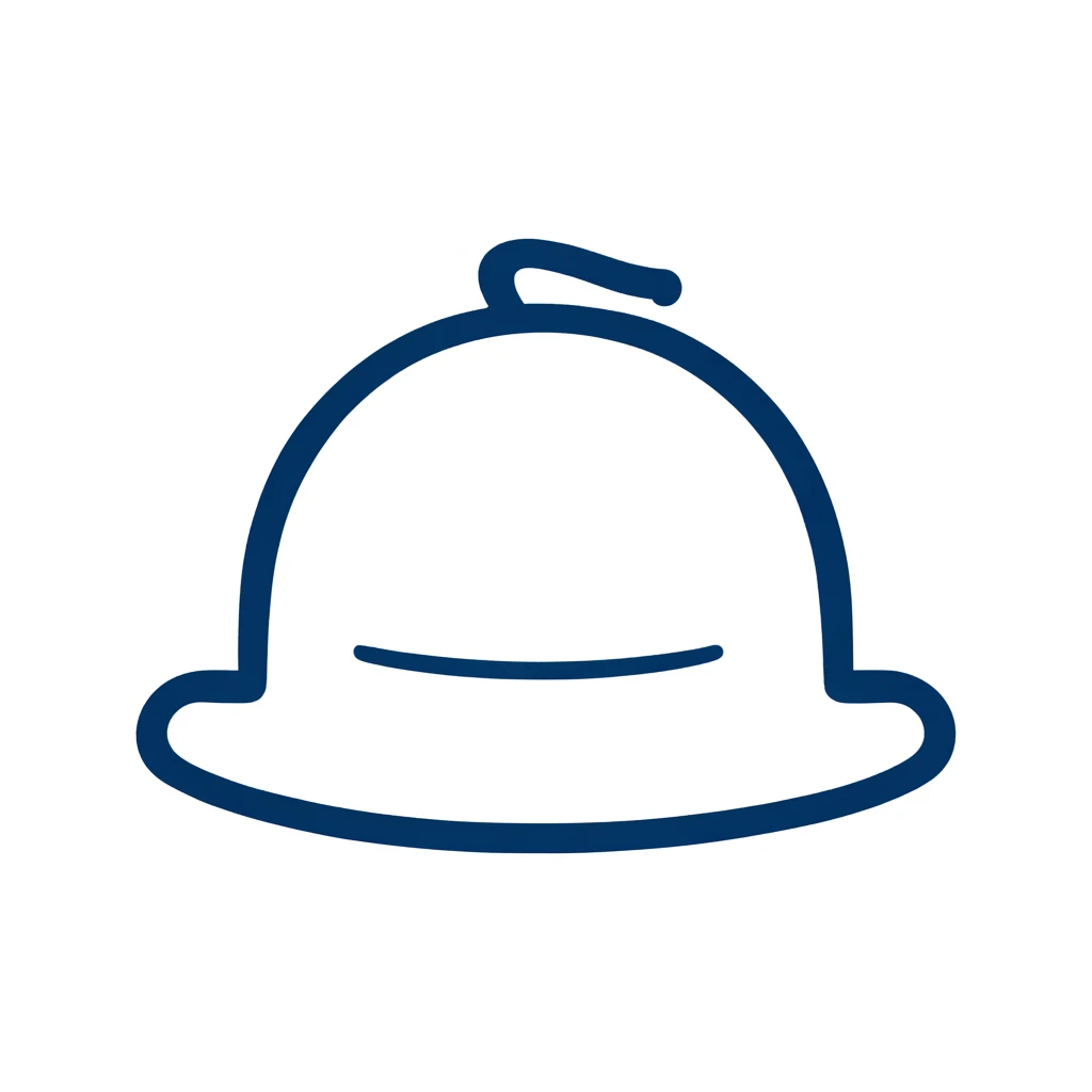 A black and white photo, Flat shape,graphic elements: Use a circle as the base shape,Represents completeness and inclusiveness,In the center of the circle,Design a small official hat pattern,This is the iconic item of the Seventh Rank Sesame Official,A few simple lines can be added below the official hat,Simulating the collar of an official uniform,Increase sense and cultural heritage, Color matching: Choose soft colors,Such as dark blue or dark green as the main color,Convey stability and trust。 The official hat can be decorated with gold or,Highlight its importance,It also represents light and wisdom.,Creative details: Some modern elements can be cleverly incorporated into the top or side of the official hat,比如一个小小的Wi-Fi信号图标or是一个放大镜,Hints for network services and search capabilities,or,Design a small house icon inside the official hat,Representatives manage all aspects of life,