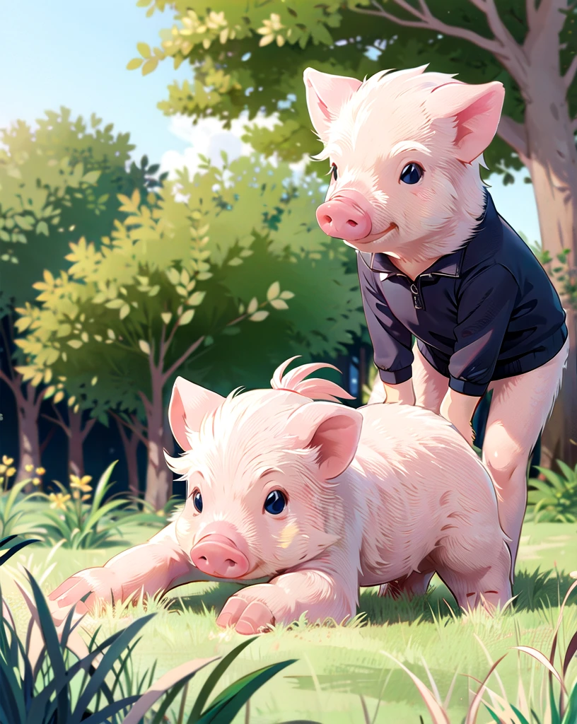 a pink pig on the grass,  ultimatepinkpig