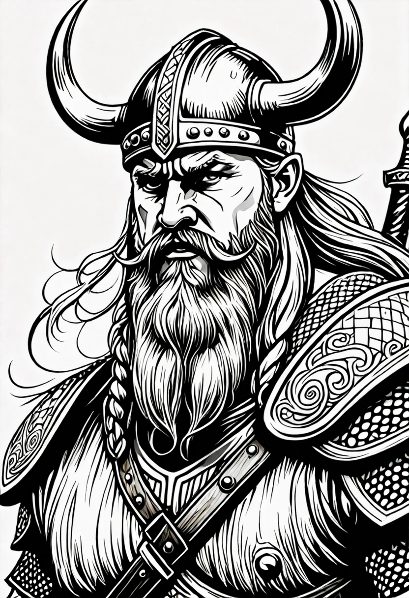 Viking,graphic style,pencil sketch,Norse mythology,