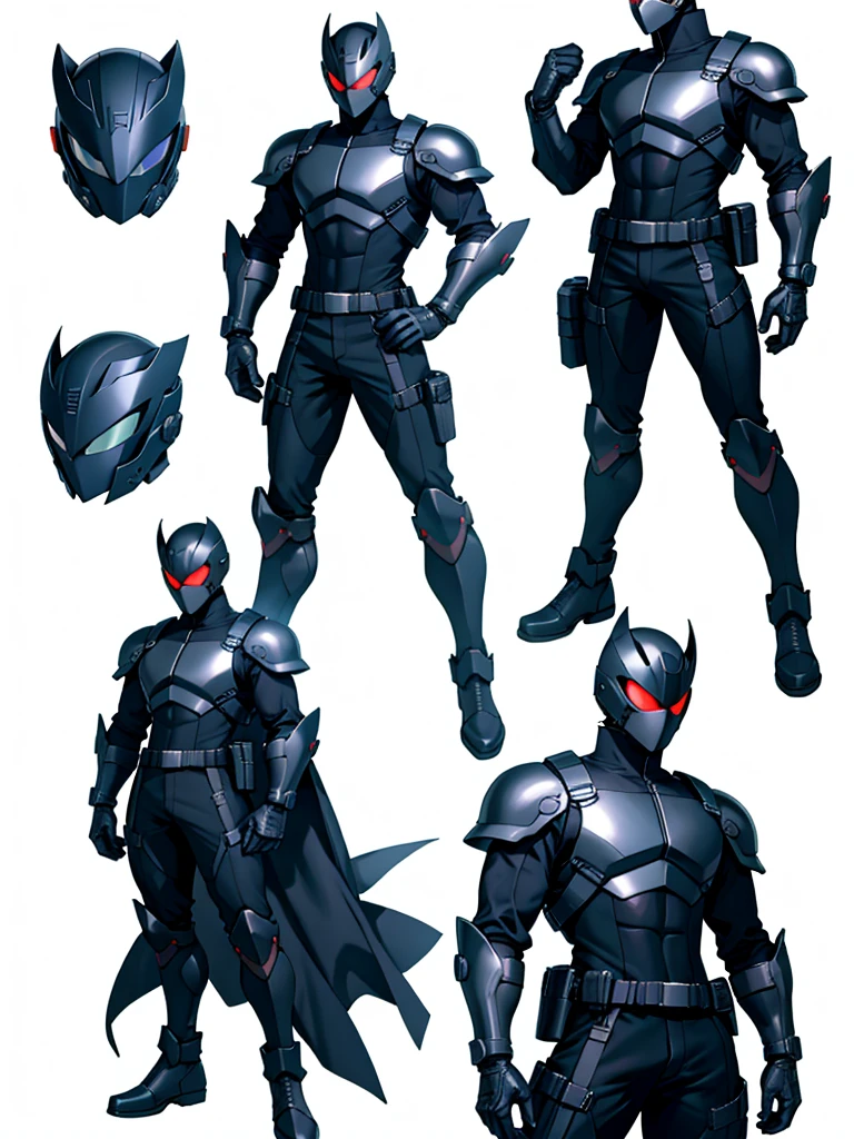 (Very detailed), (Highest quality), One man, Male Focus, percent,Black footwear, boots, 黒と赤のBodysuits, gloves,(armor:1), Bodysuits,night, Are standing, Hands on hips,View your viewers,Helmet,mask, Dark Hero、