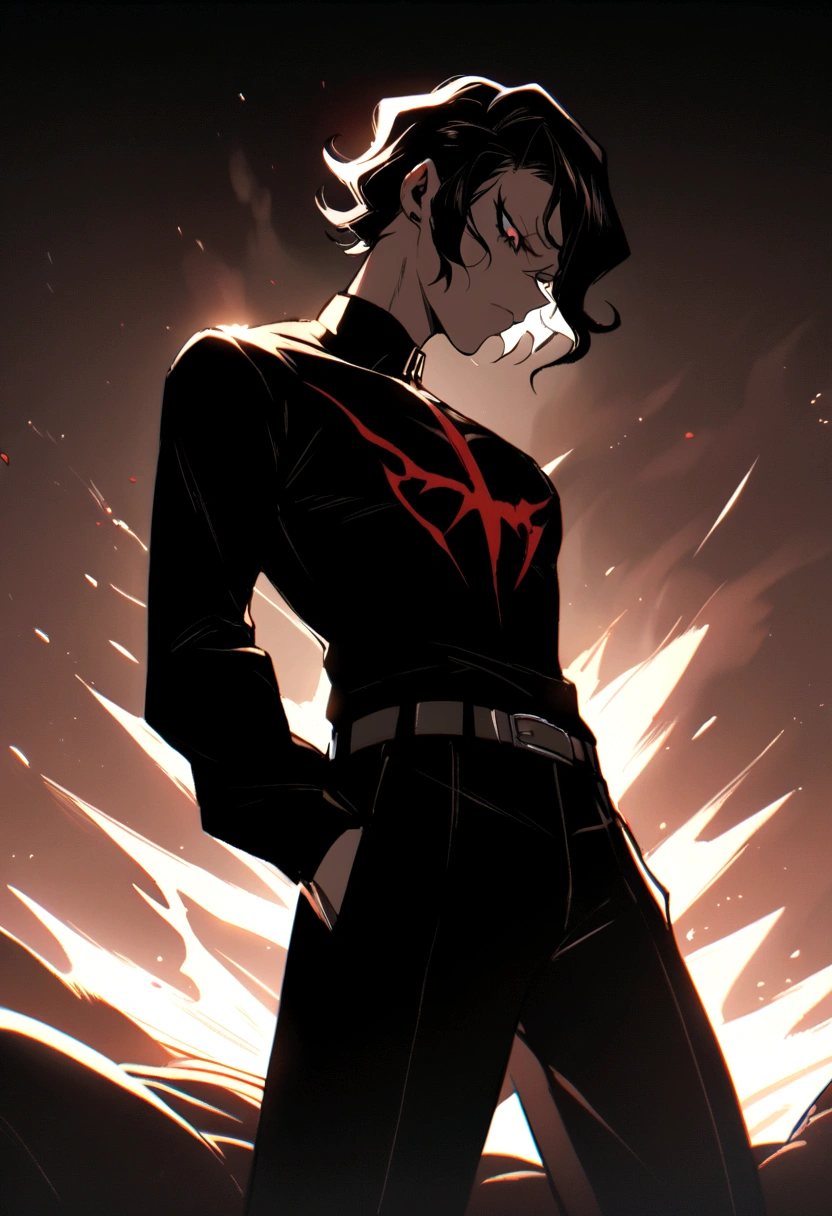 Akira Fudo, Devilman Crybaby, Male, with black clothes