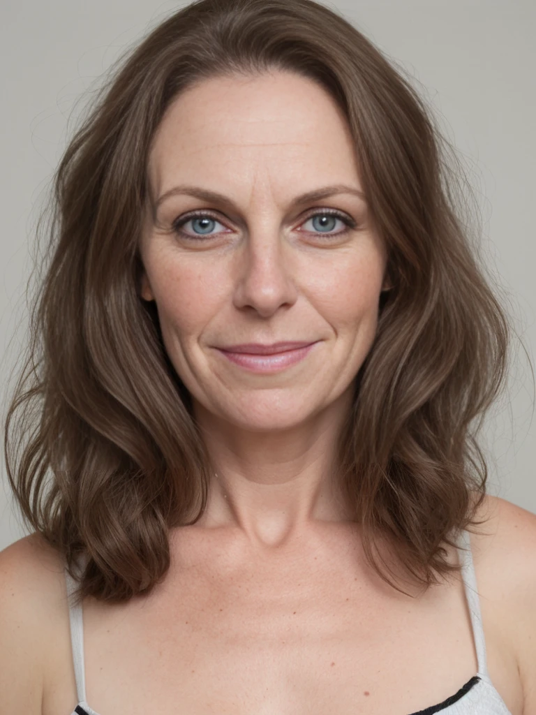 (((ugly:1.3))), ((round face)), 50 caucasian brunette, mature