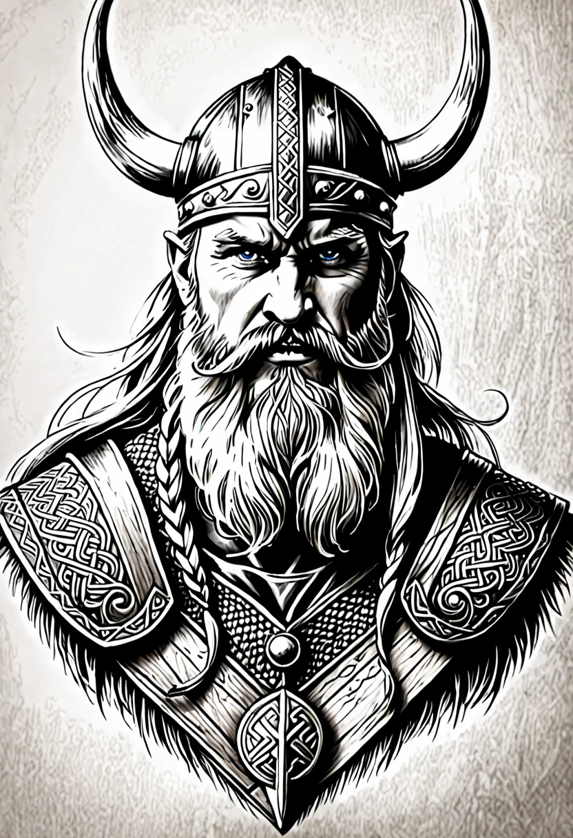 Viking,drawing with a simple pencil,Norse mythology,