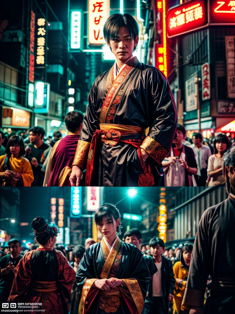 (masterpiece, cinematic photograph capturing the bustling streets of Shibuya, Japan, adorned with a procession of "oni" - traditional Japanese demons, parading through the night under the gaze of the intrigued crowd:1.3), (meticulously composed to convey the dynamic energy of the scene and the mystique of the "oni" creatures:1.2), (the intricate details of the "oni" costumes and the expressions of the people in the crowd adding depth to the visual narrative:1.1), (meticulous attention given to the neon-lit surroundings and the vivid contrast between the "oni" and the modern cityscape:1.1), (the chosen camera, a Canon EOS 5D Mark IV, renowned for its low-light performance, effectively capturing the vibrant atmosphere of the scene:1.1), (paired with a Canon EF 24-70mm f/2.8L II USM lens, allowing for versatility and sharpness in the wide-angle composition:1.1), (a portrayal that evokes a sense of enchantment and cultural fusion in the heart of a bustling city:1.1), (an image that invites viewers to immerse themselves in the urban fantasy and explore the intersection of tradition and modernity:1.1), (an artwork that encapsulates the vibrant nightlife of Shibuya and the captivating allure of the "oni" parade:1.1), (an invitation to witness a unique blend of myth and reality, captured in a cinematic frame:1.1), (a photographic journey that transports the audience to the lively streets of Tokyo's most iconic district:1.1)), Cinematic, Hyper-detailed, insane details, Beautifully color graded, Unreal Engine, DOF, Super-Resolution, Megapixel, Cinematic Lightning, Anti-Aliasing, FKAA, TXAA, RTX, SSAO, Post Processing, Post Production, Tone Mapping, CGI, VFX, SFX, Insanely detailed and intricate, Hyper maximalist, Hyper realistic, Volumetric, Photorealistic, ultra photoreal, ultra-detailed, intricate details, Super detailed, Full color, Volumetric lightning, HDR, Realistic, Unreal Engine, 16K, Sharp focus, Octane render
