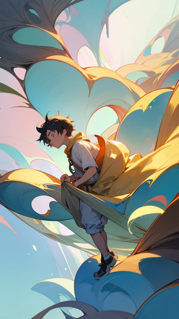 A young god, exploring the wonders of his own world