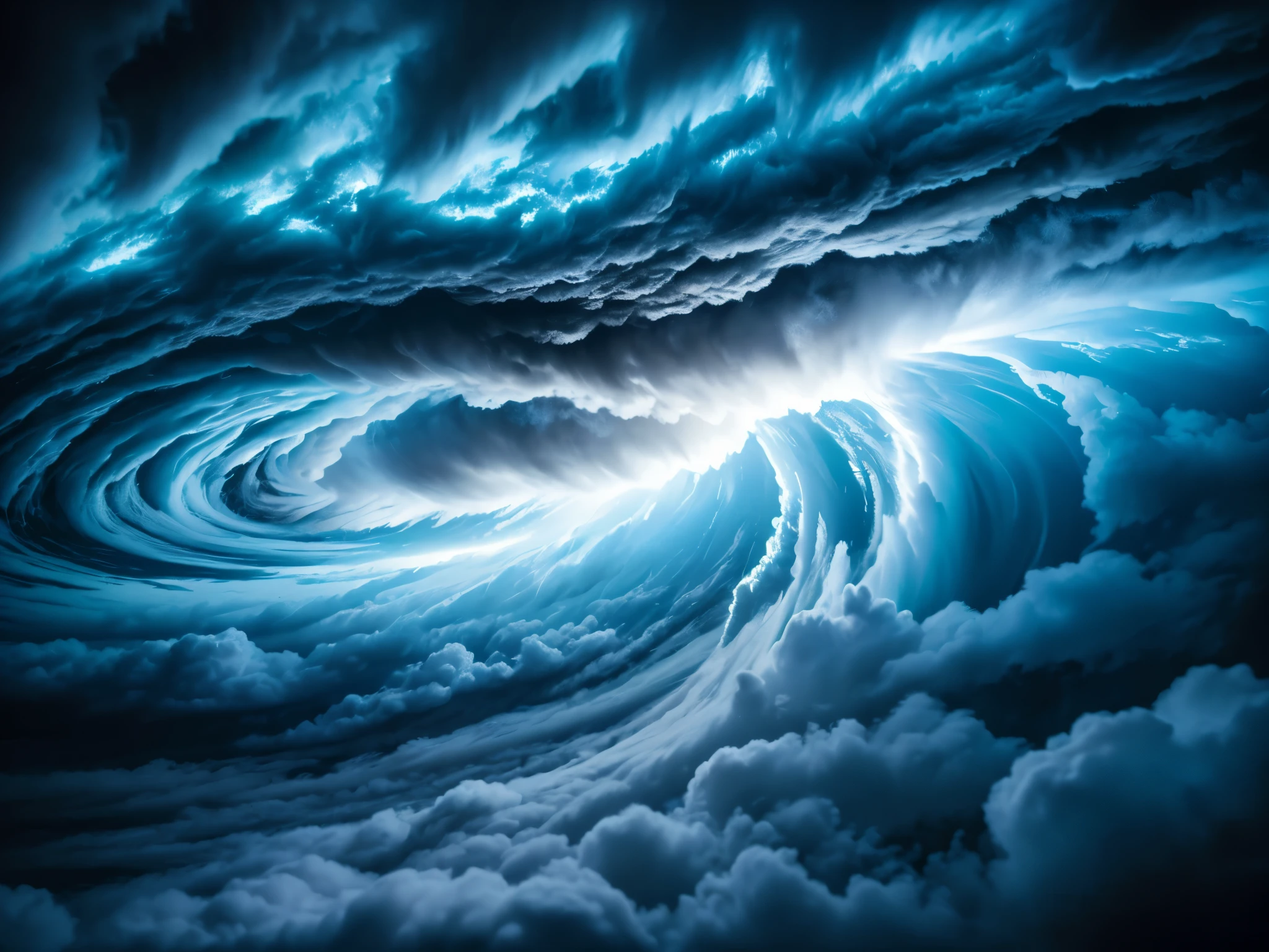 a whirlwind, dynamic swirling vortex, stormy clouds, tornado, high speed motion, dramatic lighting, cinematic atmosphere, moody blue and gray tones, powerful wind effects, photorealistic, 8k, best quality, cinematic, concept art