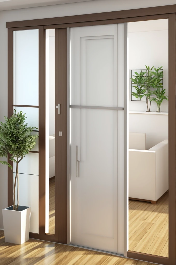 Professional 3d architecture rendering design of modern and minimal partition door for interior design d