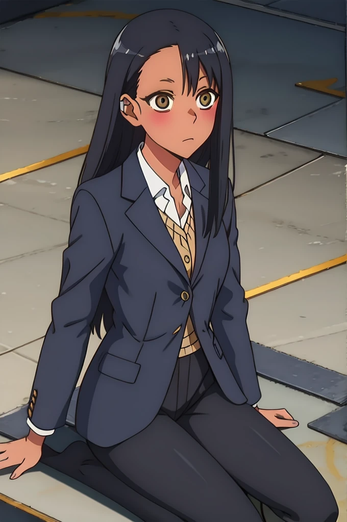 Elegant black suit, with gold buttons, Lawyer, Law, High definition, Perfect woman