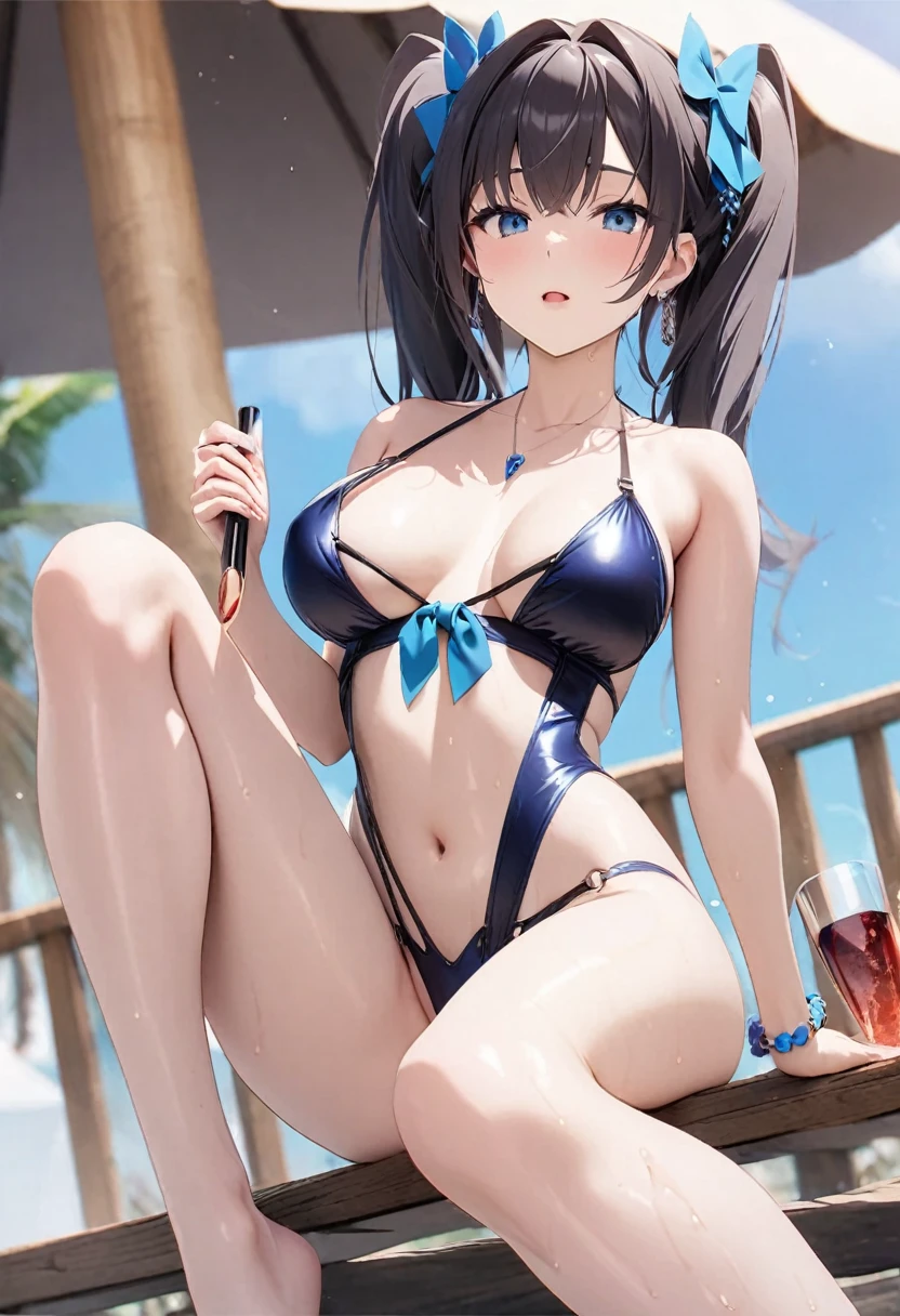 Beautiful girl in erotic swimsuit