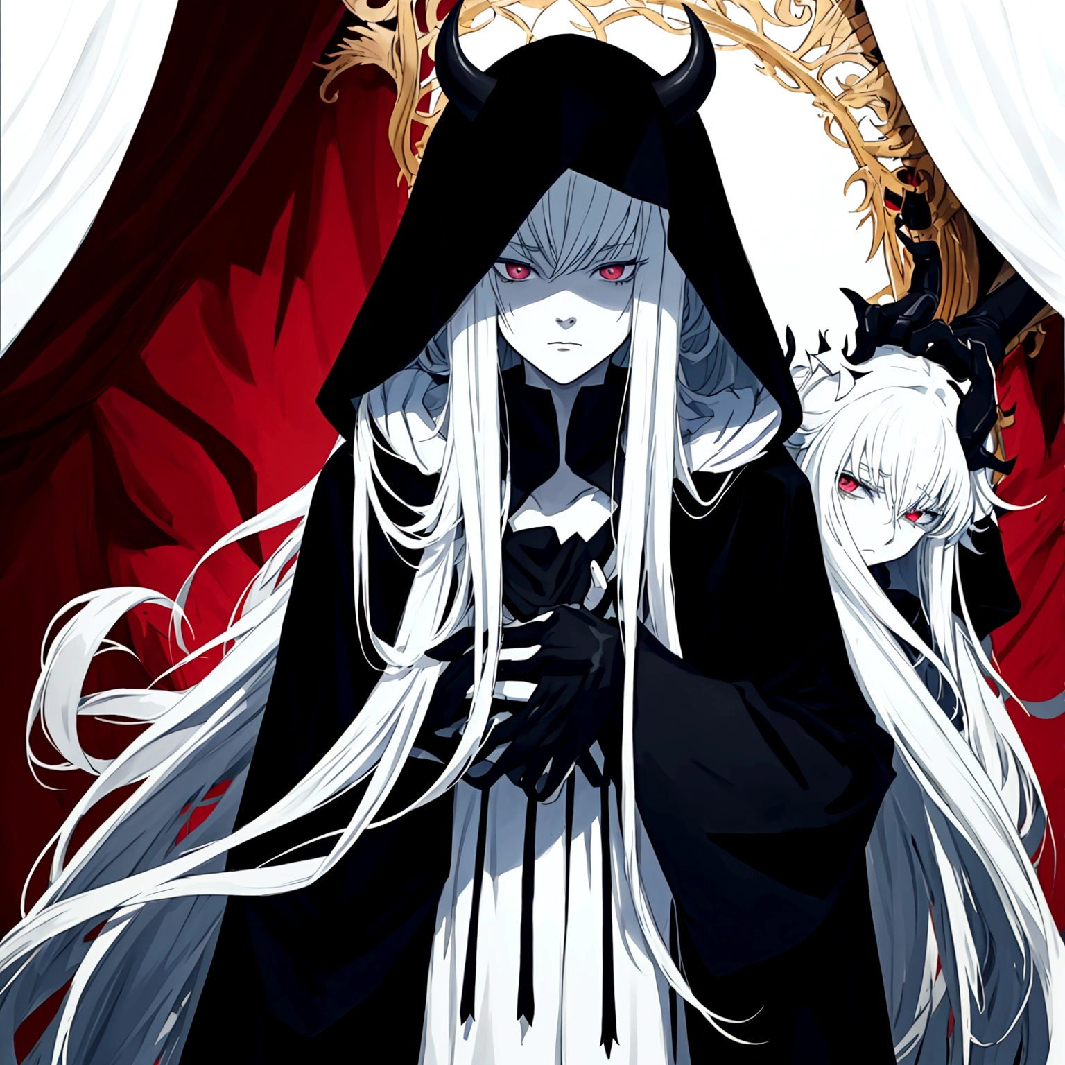 Once a truthful killer of souls.  A man dressed in a black robe with a hood. He looked like something sent by darkness itself. He had pale skin like a demon. White Beast Eyes carrying a cold stare like a monster who doesn't care about emotions. White long hair that even his breath was afraid of. Darkness, Anime, Anime Man, Effectivness, High detail
