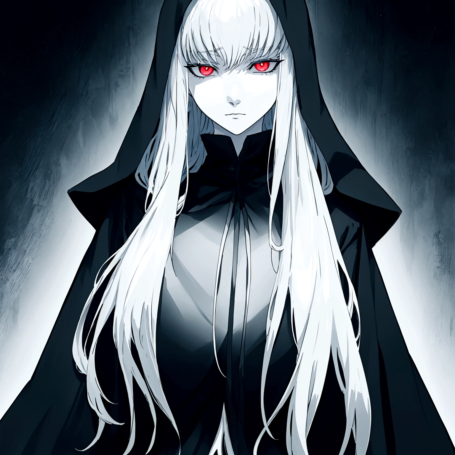 Once a truthful killer of souls.  A man dressed in a black robe with a hood. He looked like something sent by darkness itself. He had pale skin like a demon. White Beast Eyes carrying a cold stare like a monster who doesn't care about emotions. White long hair that even his breath was afraid of. Darkness, Anime, Anime Man, Effectivness, High detail