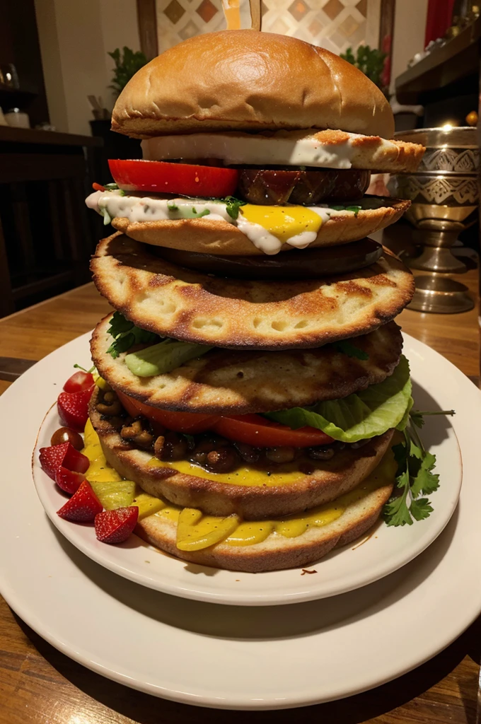 **Delicious food from around the world** - Images of special dishes from various cultures. Beautifully arranged on a plate with a unique pattern.