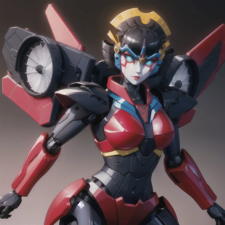 1girl, solo, windblade, robot, mecha, glowing eyes, no_humans, autobot, wings,  