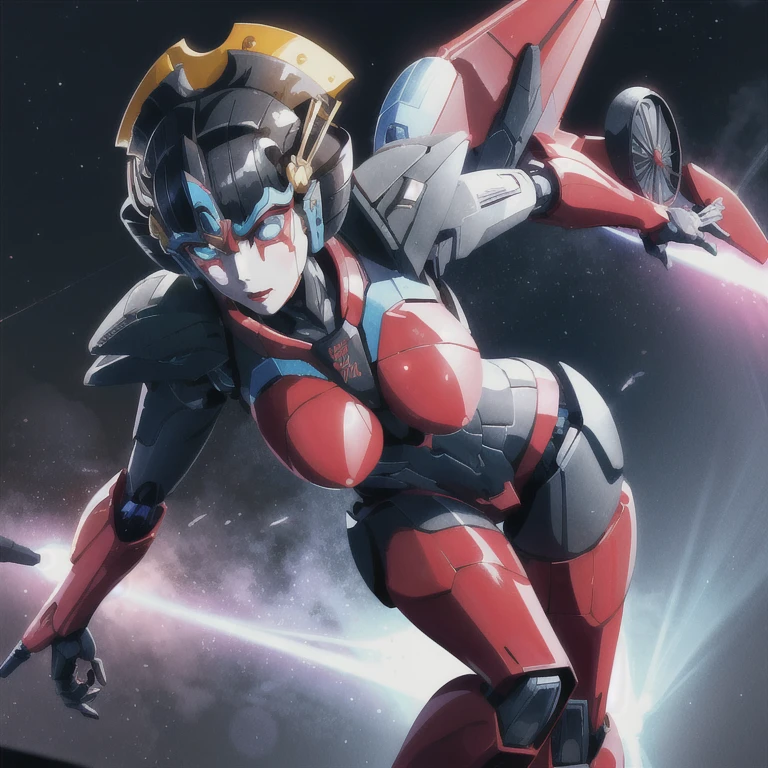 1girl, solo, windblade, robot, mecha, glowing eyes, no_humans, autobot, wings,  