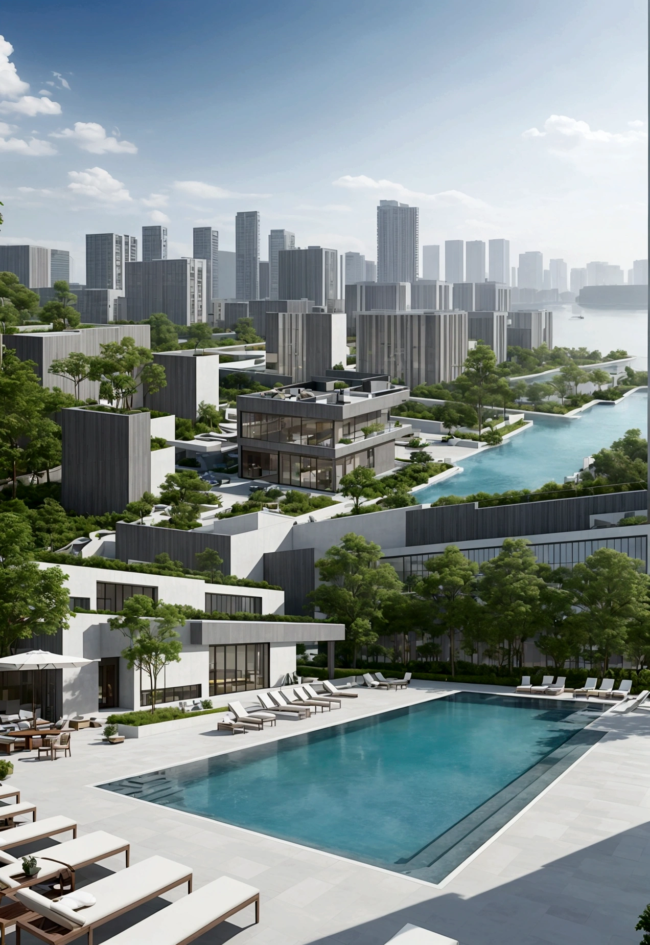 Highest quality、High-quality photos、Luxury Condominium、Pool、Luxury furniture、Luxurious furnishings、8K,