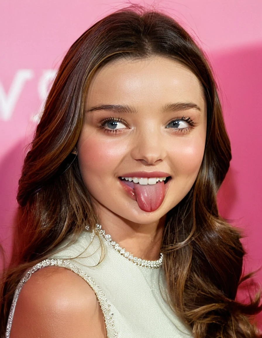 young princess miranda kerr, face, tongue out