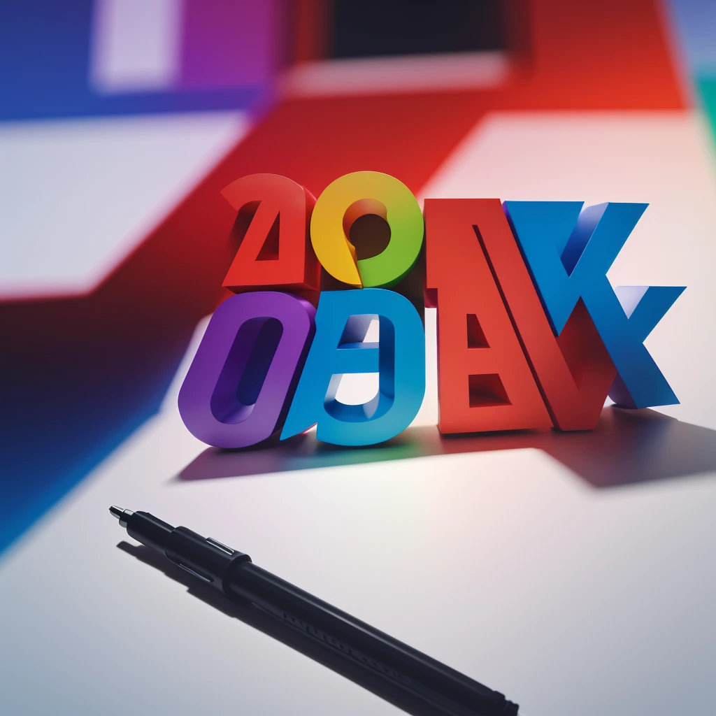 Logo brand for Microsoft designer and add red purple and blue mix color to it and make it hd quality and real and realistic