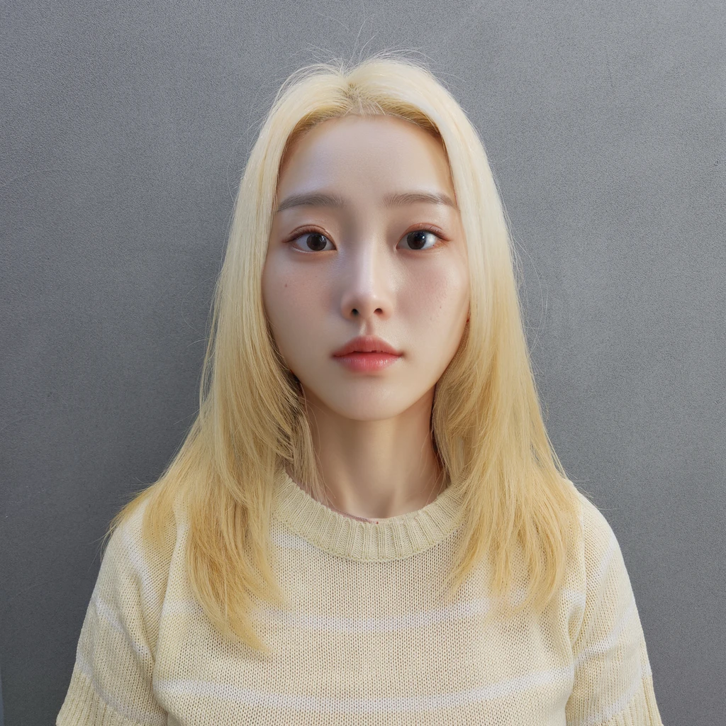Best Quality, 8k, Masterpiece, (Portrait: 1.3), (photo realistic:1.4), (hyper realistic:1.4), Sharp Focus, looking at viewer, (smoother lighting:1.1), (increase cinematic lighting quality:0.9), realistic lighting, backlighting, light on face, ray trace, (brightening light:1.2), (Increase quality:1.4), sharp detail, (best quality real texture skin:1.4), finely detailed eyes, black_eyes, finely detailed face, 25 year old Korean woman