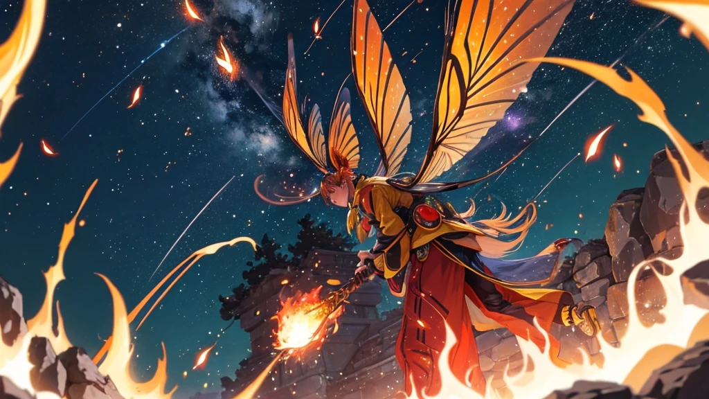 頭上をfire Flyが飛び交う小屋の前に立つ男性の夜景, cozy night fire Fly, golden fire Fly lights, among wonderful golden fire Fly, fire Flyの光, fire Fly around, fire Fly in the air, fire Fly and sparkling wisps, glowing fire Fly, fire Fly, ゴールデンアワーfire Flyウィスプス, fire Fly!!