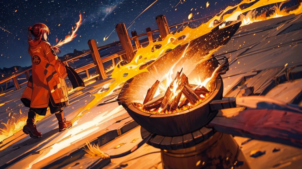 頭上をfire Flyが飛び交う小屋の前に立つ男性の夜景, cozy night fire Fly, golden fire Fly lights, among wonderful golden fire Fly, fire Flyの光, fire Fly around, fire Fly in the air, fire Fly and sparkling wisps, glowing fire Fly, fire Fly, ゴールデンアワーfire Flyウィスプス, fire Fly!!
