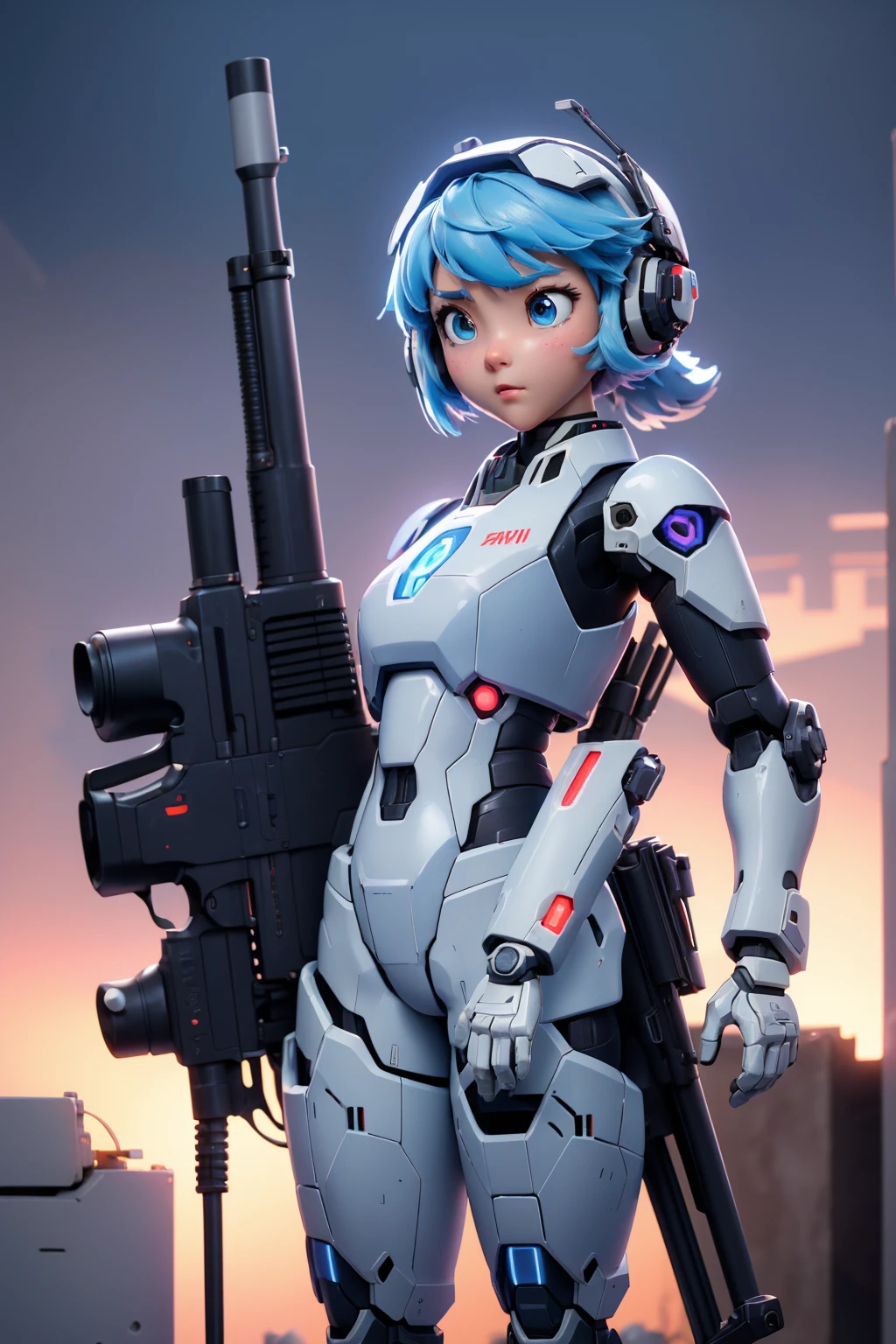 (8K,Reality Original Photography Top quality;1.4) Female soldier background, White mech girl, Cyberpunk anime mecha girl, Wearing military armor ((aim a rifle at something:1.cience Fiction , Beautiful white girl robot, - silver girl, Fira's White Mech, Echoes Overwatch, Perfect anime woman, Blue pupils, Five fingers, CGhSociety NVIDIA RTX, Super Resolution,huge , Crazy breast swelling, Chest larger than shoulder blades, Big breasts and thin waist,(huge breasts:1.2),Hydrated skin((rogue))((非常huge乳房)),((Grooves reveal original skin))
