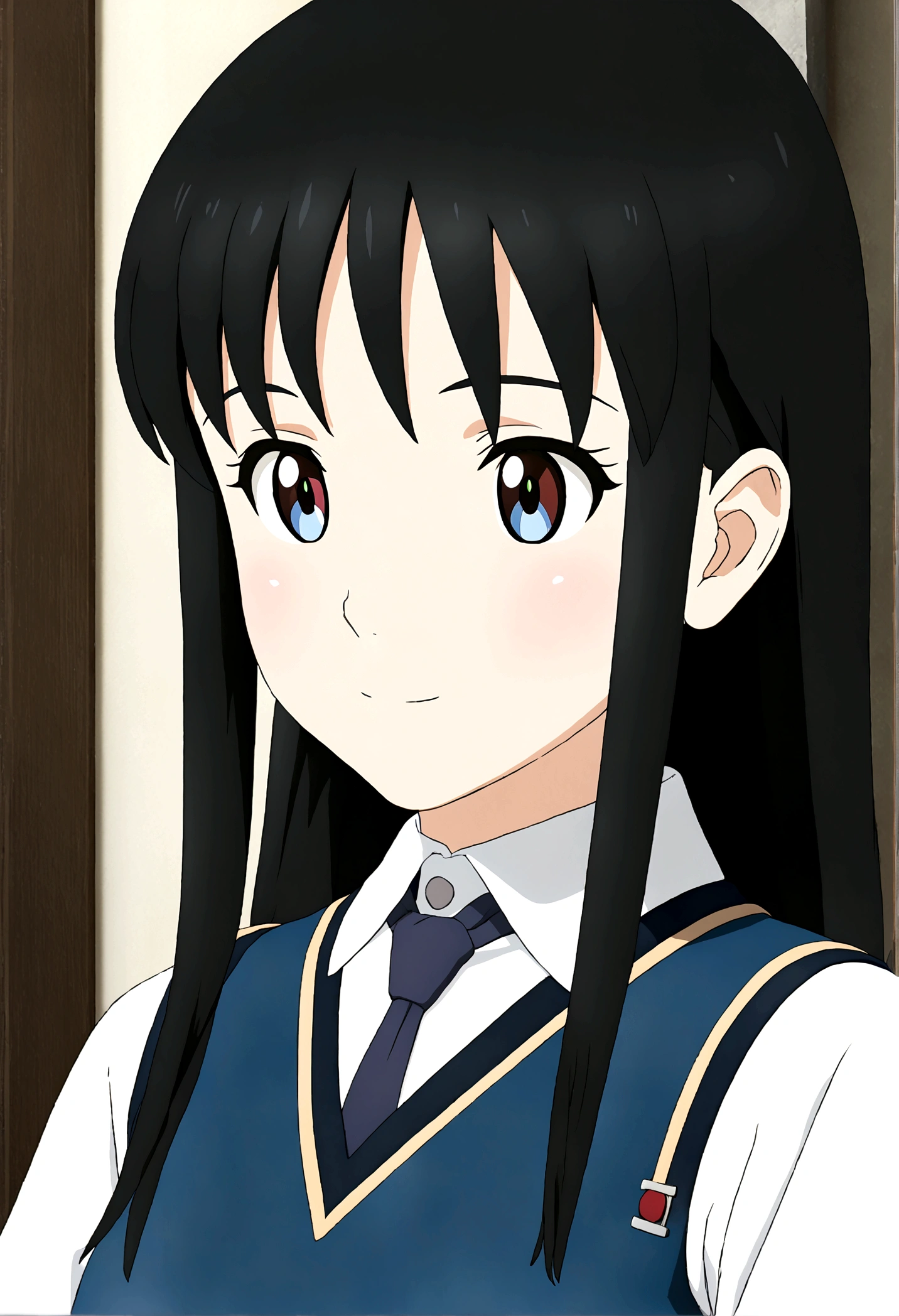 anime girl with black red hair and eyes wearing a vest, render of april, shizuka,hot,sayori, close up iwakura lain, 8k portrait render, render of a cute 3d anime girl, photorealistic anime girl render, smooth anime cg art, close up of a young anime girl, anime visual of a cute girl, rin, anime moe artstyle