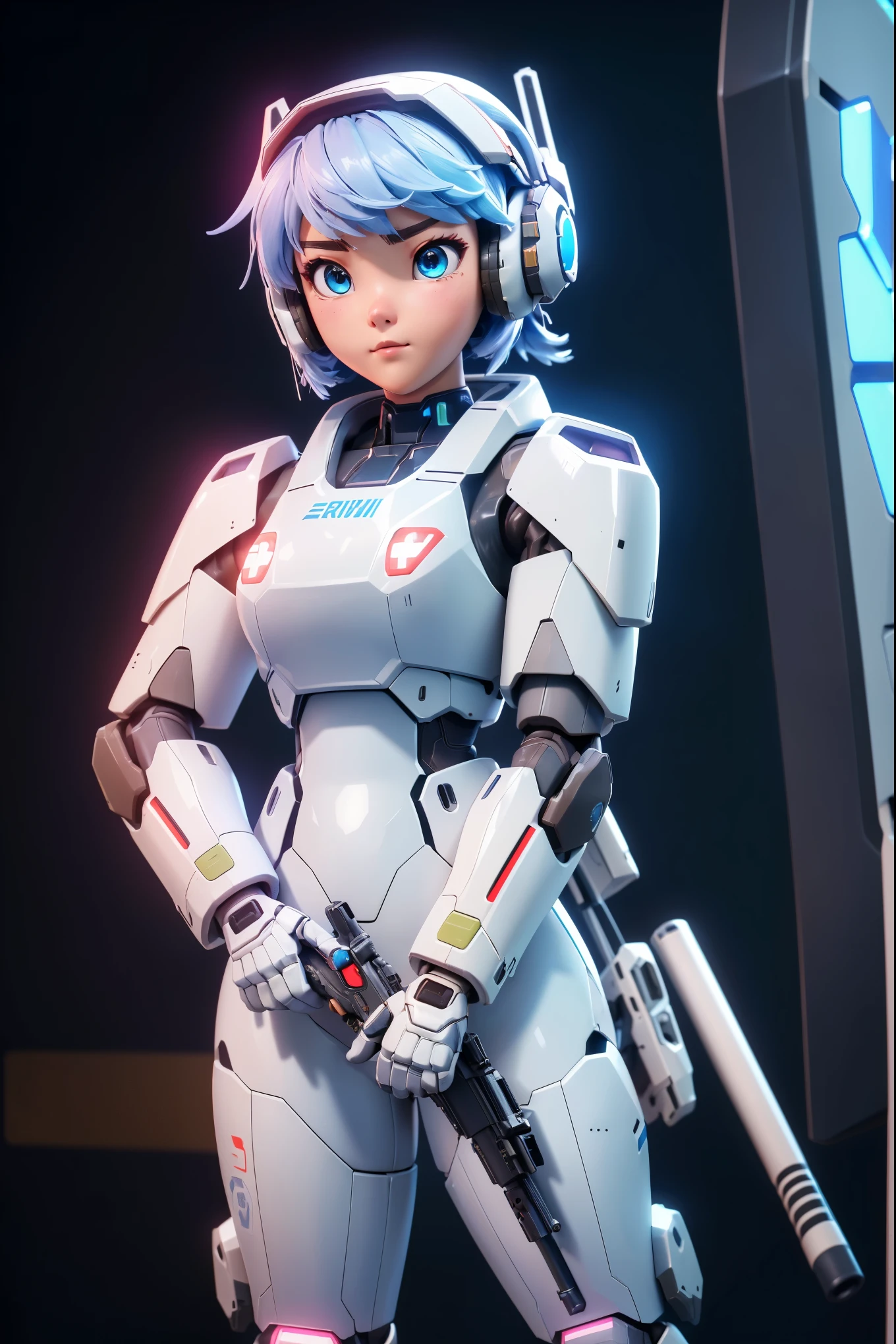 (8K,Reality Original Photography Top quality;1.4) Female soldier background, White mech girl, Cyberpunk anime mecha girl, Wearing military armor ((aim a rifle at something:1.4)) Science Fiction , Beautiful white girl, - silver girl, Fira's White Mech, Echoes Overwatch, Perfect anime woman, Blue pupils, Five fingers, CGhSociety NVIDIA RTX, Super Resolution,huge , Crazy breast swelling, Chest larger than shoulder blades, Big breasts and thin waist,(huge breasts:1.2),Hydrated skin((rogue))((非常huge乳房)),((Grooves reveal original skin))