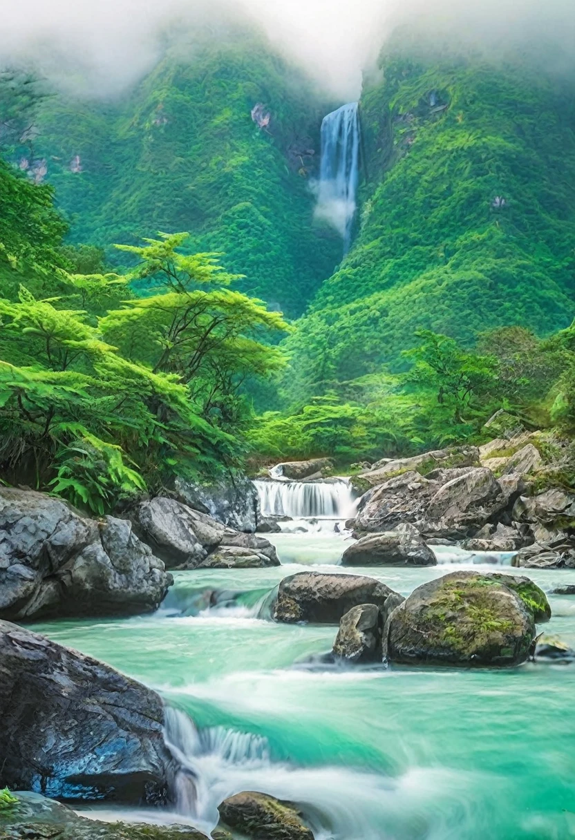 Natural views, mountains, waterfalls, 