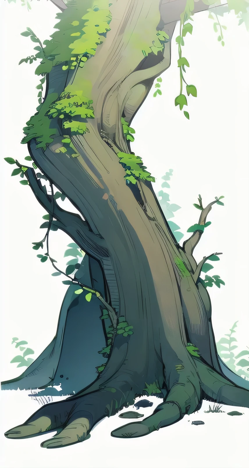 Giant trees,root,Blank Background
