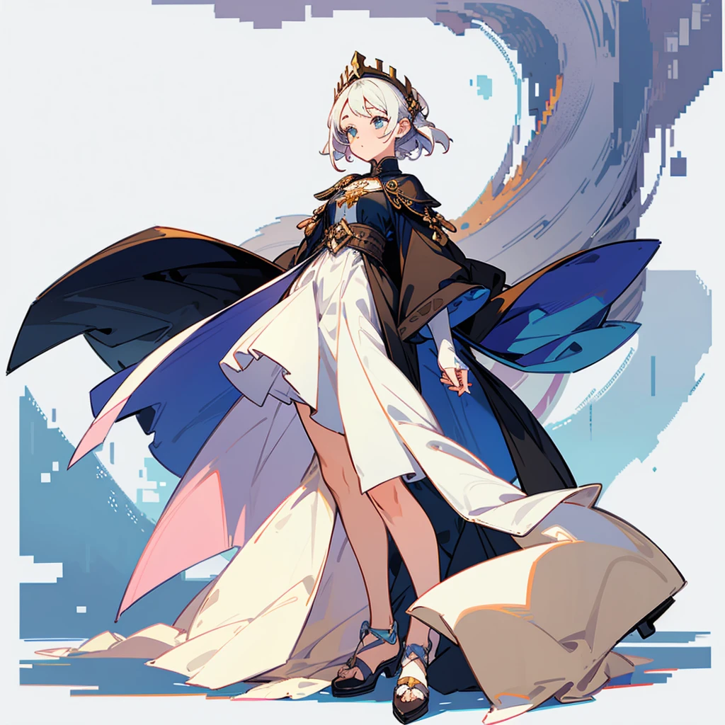 masterpiece , best quality , pixel art , 1 girl , fantasy clothes , full body , white background