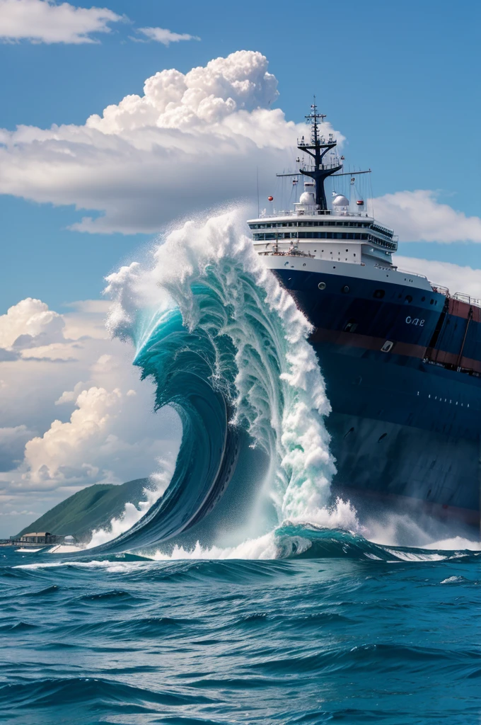 tsunami on ship