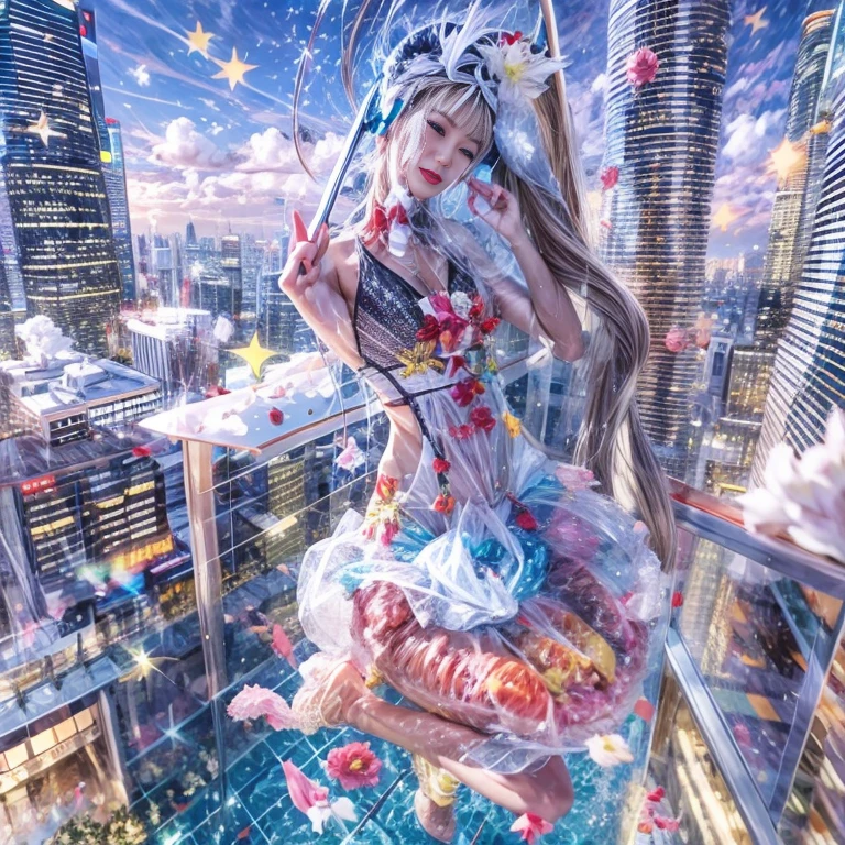 BloodRed, White in Pearly RainbowColors,ExtremelyDetailed(ProfessionalPhoto of Girl Floating in the Sky:1.37)ZoomLayer{Stunning|Mystic|GodRays|Haze}, (57th floor infinity pool:1.07) Tallest building in the urban forest. (Masterpiece 8K TopQuality:1.2)(ExtremelyDetailed NOGIZAKA face:1.37) ElaboratePupil with (SparklingHighlights:1.28) DoubleEyelids with Voluminous LongEyelashes PUNIPUNI RosyCheeks (Joyful Expressions LifeLike Rendering) MotionBlur  BREAK  (Acutance:0.77) PUNIPUNI Radiant Impeccable PearlSkin with Transparency White(Skinny SchoolSwimwear) {(HiddenHand)|((Corrected BabyLike Hand))} Whole Body Proportions and all limbs are Anatomically Accurate, {Carnation|Tulips|(Rose)} [FlowerWreath WrappedBody Full of Flowers Covering girl's body] {((Dazzling RainbowColorHorizon))|ColorfulSky|ColoredClouds|(Starly Particles)}(extra limbs:-1.4)(Not Detailed Face:-1.37)(Not Detailed Hand:-1.28), Drawing infinity pool reference to the rooftop of Marina Bay Sands
