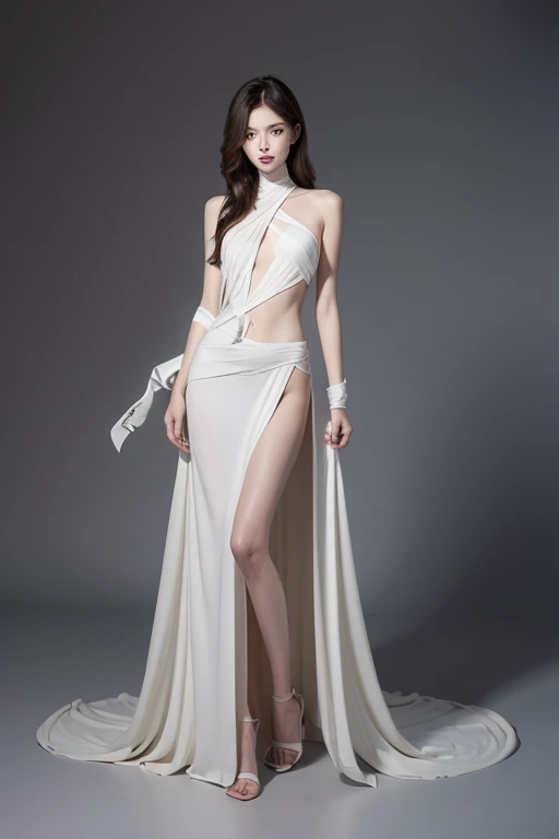 full body image 1.2 slender big medium hard breasts, gothic, beautiful detailed face blue eyes white skin eyeliner, nakedness and elegant