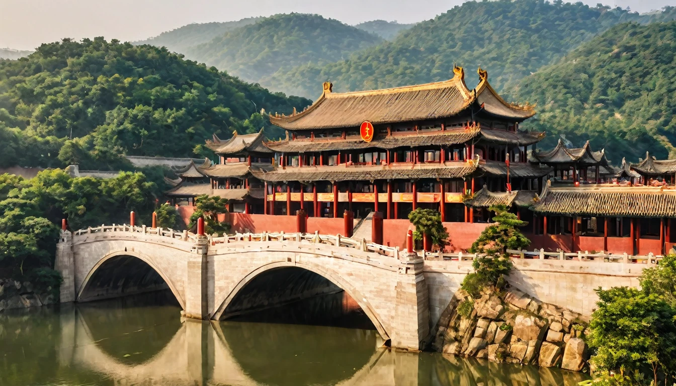 Ancient Chinese Architecture Toll gate Expressway