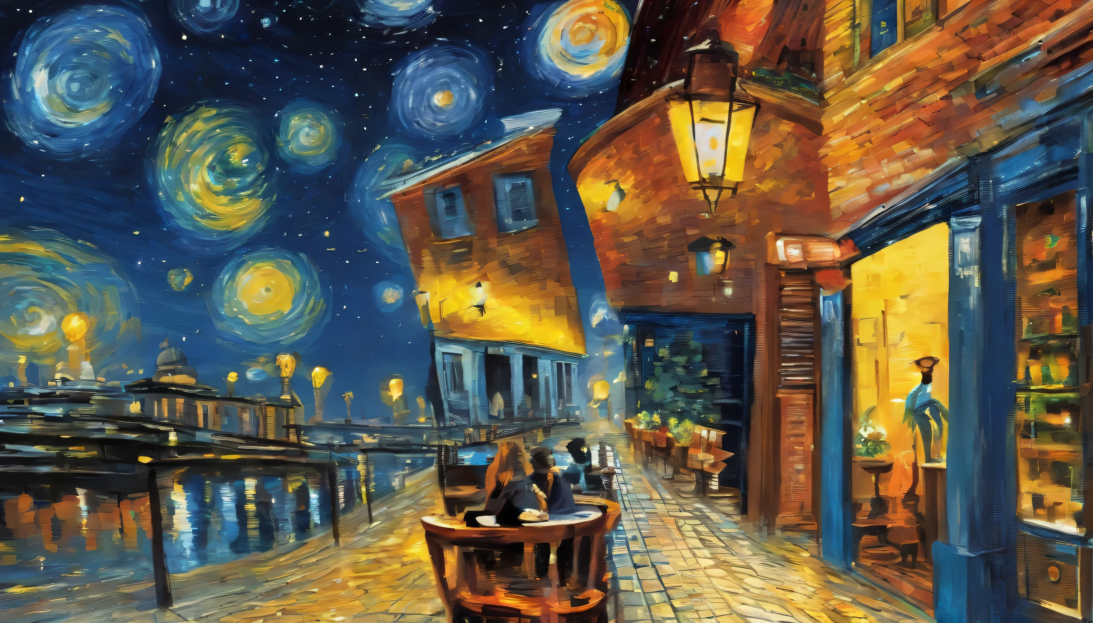 von gogh,Cafe terrace at night
