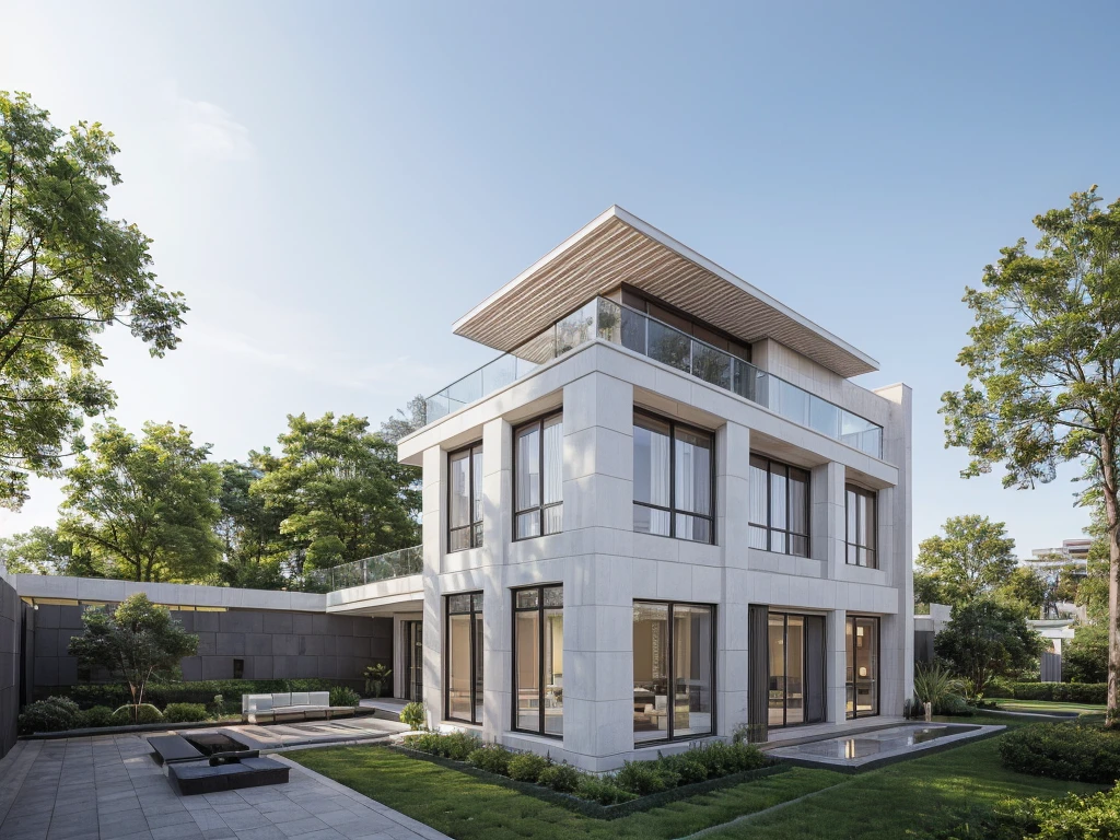RAW photo, ((white wall:1.3)) modern house, (road:1.3), (sidewalk:1.3), (sidewalk trees:1.3), (residences area:1.4), daytime, daylight, tropical trees and plants, (high detailed:1.2), 8k uhd, dslr, soft lighting, high quality, film grain, Fujifilm XT3, (sharpen:1.5)