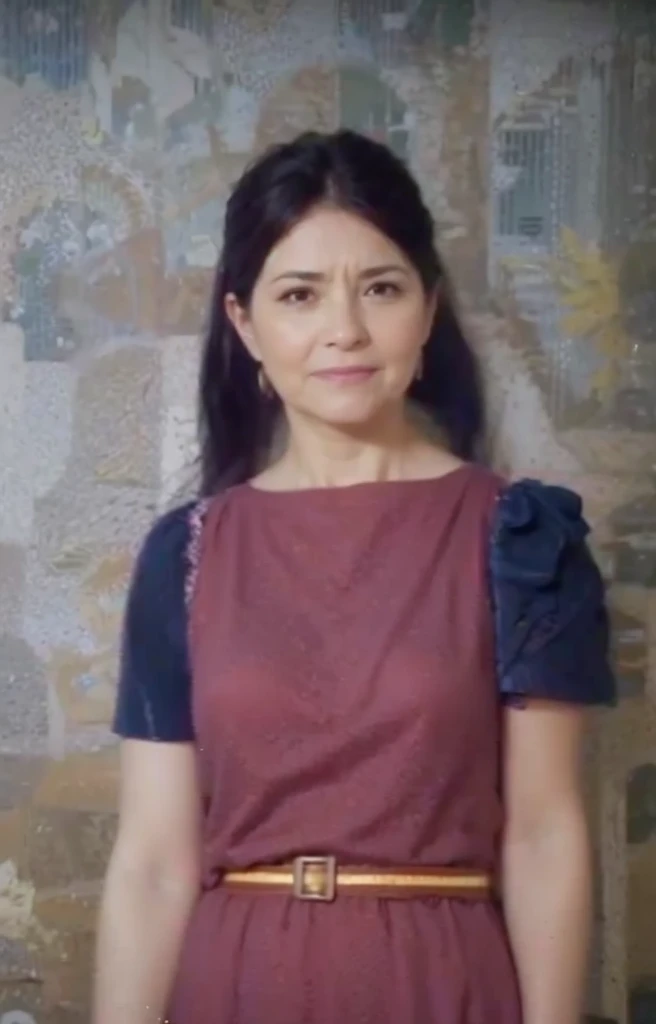 a realistis spanish woman face age 27 years  wear a blue dress,ultra hd 8k