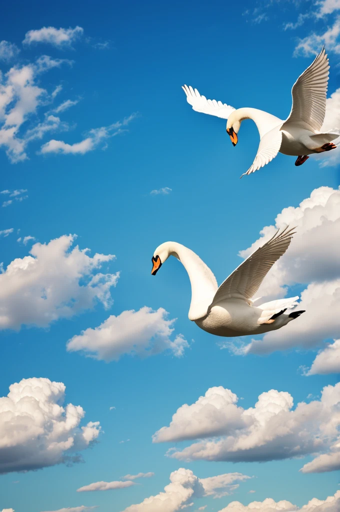 Create a swan to fly in the sky