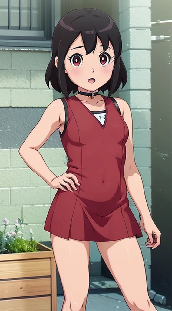 anime girl with black red hair and eyes wearing a vest, render of april, shizuka,hot,sayori, sexy latex dress,close up iwakura lain,big , 8k portrait render, render of a cute 3d anime girl, photorealistic anime girl render, smooth anime cg art, close up of a young anime girl, anime visual of a cute girl, rin, anime moe artstyle
