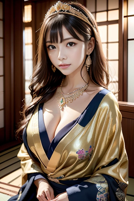 (masterpiece, Highest quality, Highest quality, Official Art, beautiful and aesthetic:1.2), (One girl), Very detailed,colorful,Most detailed, Official Art, unity 8k wallpaper, Super detailed, beautiful and aesthetic, beautiful, masterpiece, Highest quality, (zenTangle, Mandala, Tangle, enTangle) 、,Gold foil,Gold leaf art,Sparkly Painting, Perfect NwsjMajic、Has a large crystal、Amaterasu Omikami、(Fancy tiara)、fortune teller、Love Advice、Golden Room、 information