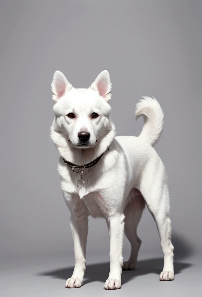 a dog,Standing,White background