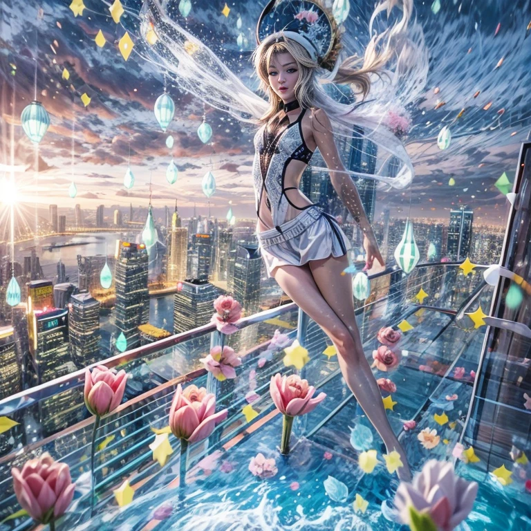 BloodRed, White in Pearly RainbowColors,ExtremelyDetailed(ProfessionalPhoto of Girl Floating in the Sky:1.37)ZoomLayer{Stunning|Mystic|GodRays|Haze}, 57th floor infinity pool in the urban forest. (Masterpiece 8K TopQuality:1.2)(ExtremelyDetailed NOGIZAKA face:1.37) ElaboratePupil with (SparklingHighlights:1.28) DoubleEyelids with Voluminous LongEyelashes PUNIPUNI RosyCheeks (Joyful Expressions LifeLike Rendering) MotionBlur  BREAK  (Acutance:0.77) PUNIPUNI Radiant Impeccable PearlSkin with Transparency White(Skinny SchoolSwimwear) {(HiddenHand)|((Corrected BabyLike Hand))} Whole Body Proportions and all limbs are Anatomically Accurate, {Carnation|Tulips|(Rose)} [FlowerWreath WrappedBody Full of Flowers Covering girl's body] {((Dazzling RainbowColorHorizon))|ColorfulSky|ColoredClouds|(Starly Particles)}(extra limbs:-1.4)(Not Detailed Face:-1.37)(Not Detailed Hand:-1.28), Drawing infinity pool reference to the rooftop of Marina Bay Sands